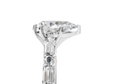 White gold Pear Solitaire with Side Baguettes and Channel Set Band_84