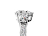 White gold Pear Three-Stone Diamond Ring with Pavé Band and Four-Prong Setting_11