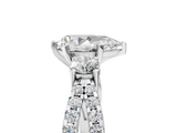 White gold Pear Three-Stone Diamond Ring with Pavé Split Shank and Four-Prong Setting_90