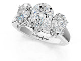 White gold Pear Three-Stone Diamond Ring with Prong Setting on a Classic Band_16
