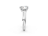 White gold Pear Three-Stone Diamond Ring with Prong Setting on a Classic Band_17