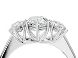 White gold Pear Three-Stone Diamond Ring with Prong Setting on a Classic Band_19