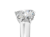 White gold Pear Three-Stone Diamond Ring with Prong Setting on a Classic Band_20
