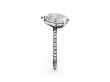 White gold Pear and Cushion Toi Moi Ring with Prong Setting and Micro Pave Band 2