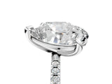 White gold Pear and Cushion Toi Moi Ring with Prong Setting and Micro Pave Band 5