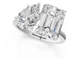 White gold Pear and Emerald Cut Toi Moi Ring with Prong Setting_63