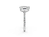 White gold Pear and Emerald Toi Moi Ring with Prong Setting and Micro Pave Band_14