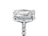 White gold Pear and Emerald Toi Moi Ring with Prong Setting and Micro Pave Band_17