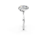 White gold Pear and Emerald Toi Moi Ring with Prong Setting and Plain Band_38