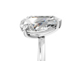 White gold Pear and Emerald Toi Moi Ring with Prong Setting and Plain Band_40