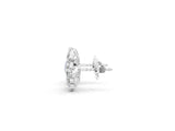 White gold Pear and Marquise Diamond Floral Cluster Stud Earrings_1