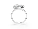 White gold Pear and Marquise Toi Moi Ring with Prong Setting and Pave Band_60