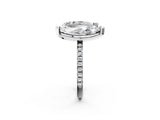 White gold Pear and Princess Toi Moi Ring with Prong Setting and Micro Pave Band 2