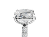 White gold Pear and Princess Toi Moi Ring with Prong Setting and Pave Band 5