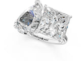White gold Pear and Princess Toi Moi Ring with Prong Setting and Plain Band 1