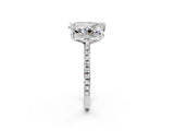 White gold Pear and Radiant Toi Moi Ring with Prong Setting and Micro Pave Band_10