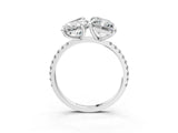 White gold Pear and Radiant Toi Moi Ring with Prong Setting and Micro Pave Band_11