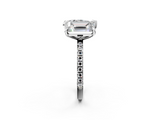 White gold Pear and Radiant Toi Moi Ring with Prong Setting and Pave Band_19