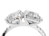 White gold Pear and Radiant Toi Moi Ring with Prong Setting and Pave Band_21