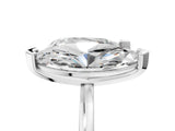 White gold Pear and Radiant Toi Moi Ring with Prong Setting and Plain Band 7