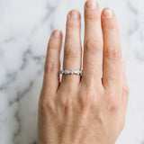 White gold Pear and Round Diamond Wedding Band_143