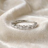 White gold Pear and Round Diamond Wedding Band_157