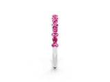 White gold Pear and Round Pink Sapphire Wedding Band_20