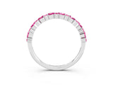 White gold Pear and Round Pink Sapphire Wedding Band_21