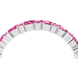 White gold Pear and Round Pink Sapphire Wedding Band_22