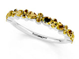 White gold Pear and Round Yellow Sapphire Wedding Band_19