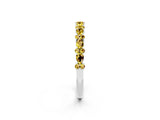 White gold Pear and Round Yellow Sapphire Wedding Band_20