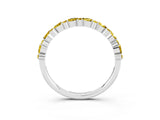 White gold Pear and Round Yellow Sapphire Wedding Band_21
