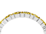 White gold Pear and Round Yellow Sapphire Wedding Band_22