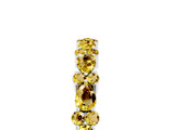 White gold Pear and Round Yellow Sapphire Wedding Band_23
