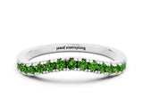 White gold Peridot Pavé Curved Wedding Band_6