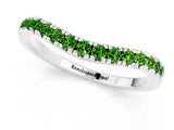 White gold Peridot Pavé Curved Wedding Band_7