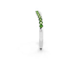 White gold Peridot Pavé Curved Wedding Band_8