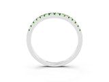 White gold Peridot Pavé Curved Wedding Band_9