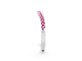 White gold Pink Sapphire Pavé Curved Wedding Band_20