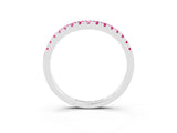 White gold Pink Sapphire Pavé Curved Wedding Band_21