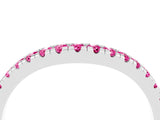 White gold Pink Sapphire Pavé Curved Wedding Band_22