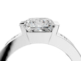 White gold Princess Brilliant Channel-Set Diamond Ring with Bezel Prong Setting_10