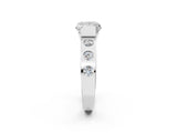 White gold Princess Brilliant Channel-Set Diamond Ring with Bezel Prong Setting_8