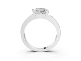 White gold Princess Brilliant Channel-Set Diamond Ring with Bezel Prong Setting_9