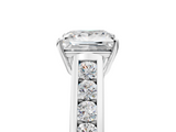 White gold Princess Brilliant Channel-Set Solitaire Ring with Four-Prong Setting_25