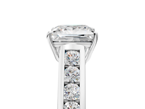 White gold Princess Brilliant Channel-Set Solitaire Ring with Four-Prong Setting_25