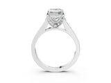 White gold Princess Brilliant Cut Diamond Engagement Ring with Pavé Band and Four-Prong Setting_85