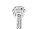 White gold Princess Brilliant Cut Diamond Engagement Ring with Pavé Band and Four-Prong Setting_88