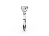 White gold Princess Brilliant Cut Diamond Five-Stone Prong Set Engagement Ring with Channel Band_23