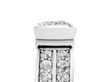 White gold Princess Brilliant Diamond Channel Set Wide Band Ring with Bezel Setting_24